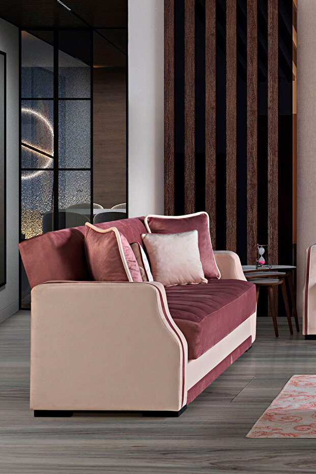 Çizgi Çekyatlı Üçlü Kanepe Çekyat - 4