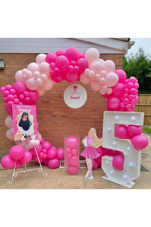 BARBIE CONCEPT BIRTHDAY SPECIAL DAY CELEBRATIONS BALLOON CHAIN SET PINK Fuchsia BALLOON