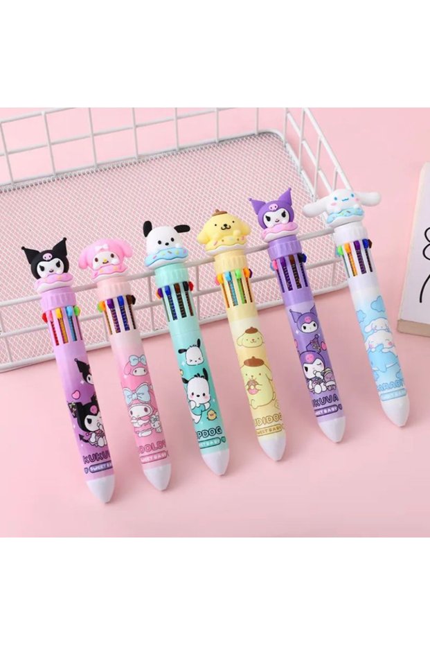 Kawaii 6 Color Ballpoint Pen Types