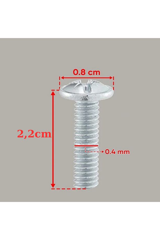 (100 ADET) METRİK 4X2,2CM MOBİLYA KAPAKLARI İÇİN KULP VİDASI CİVATA 4X22 - 2