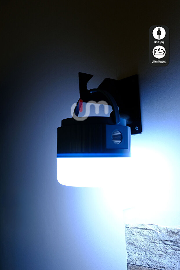 Şarjlı Kamp Çadır Lambası, El Fenerli Acil Durum Aydınlatması, 44 LED İki Kademeli Işıldak - 1