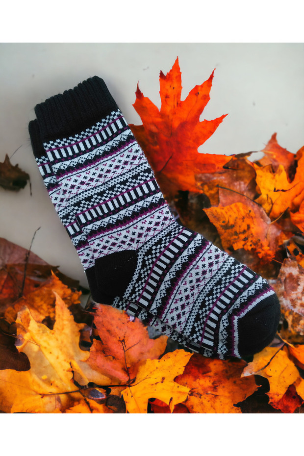 Scandinavian Design Extra Thick Patterned Winter Wool Socks