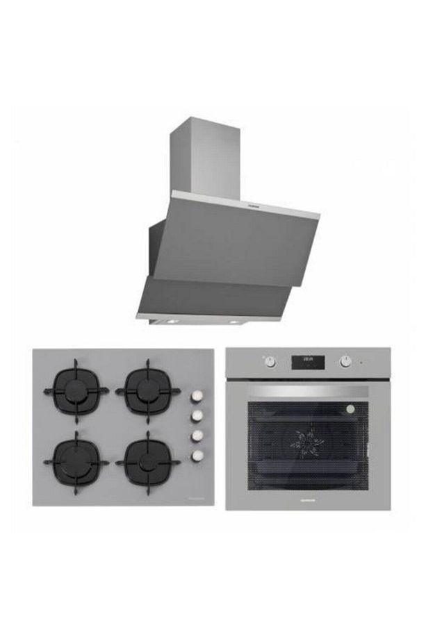 Bo6502s02 - Cs5335s01 - 3420 Classy 60 Gri Cam Ankastre Set - 1