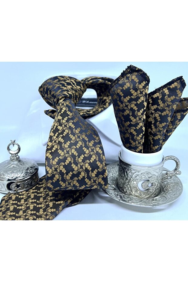 DOKUMA MENDİLLİ KRAVAT - 1