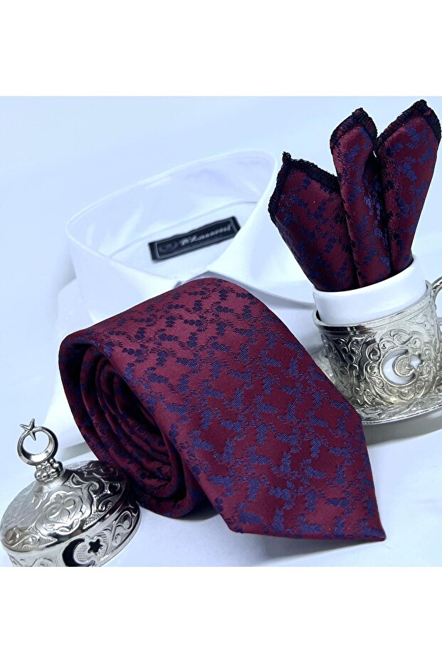 DOKUMA MENDİLLİ KRAVAT - 4