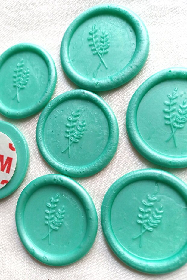 50 wax seals - Aqua green