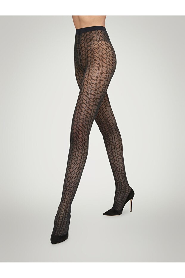 INTRICATE SHEER PATTERN TIGHTS - 3