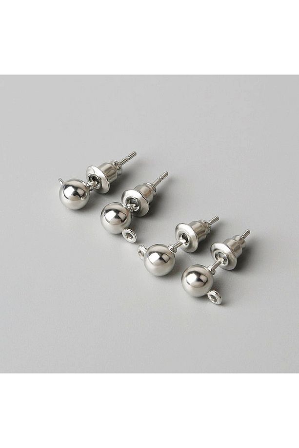 20 ADET - 6 mm TOP BAŞLI KÜPE İĞNESİ, KÜPE ÇİVİSİ, KÜPE APARATI ve TIPASI, NİKEL KAPLAMA - 1