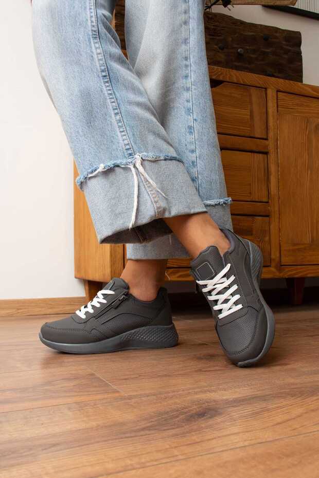 Women's Orthopedic Lace-up Zippered Casual Sneakers Sports Shoes