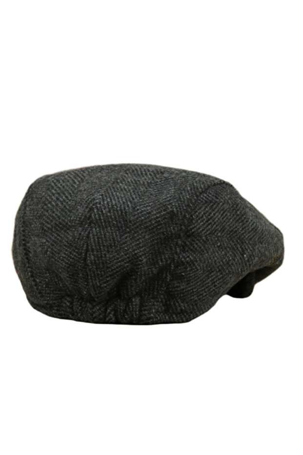 Houndstooth Patterned Smoked Cap Hat with Elastic Back - 4
