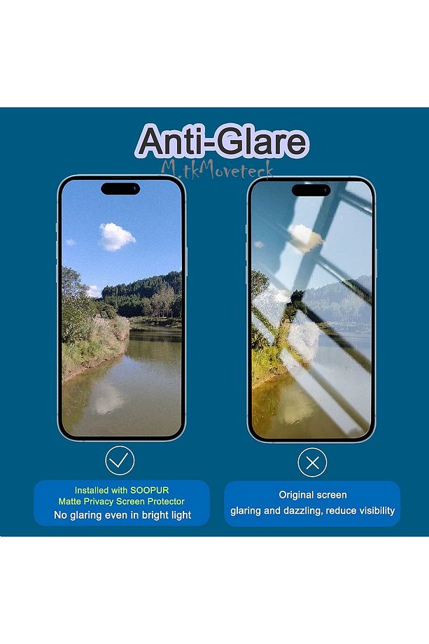 İphone 15 Plus Uyumlu Mat Hayalet Ekran Koruyucu Cam Tam Kaplar Seramik Esnek Ekran Camı Privacy - 3
