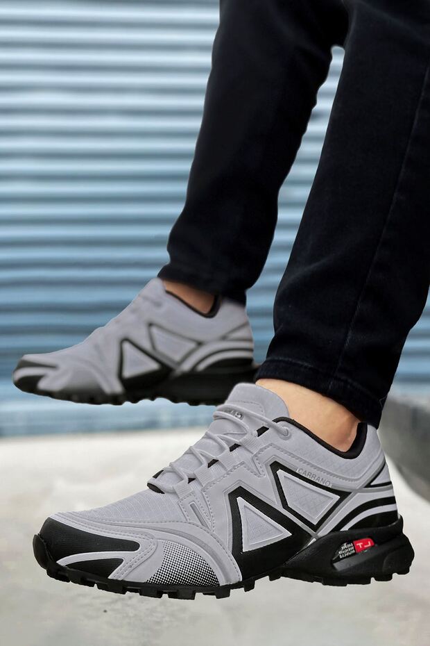 Black White Outdoor Trekking Men's Shoes