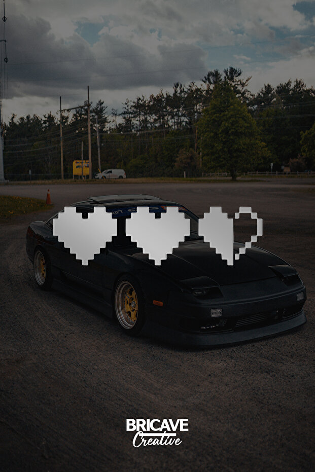 ملصق لاصق زجاجي للسيارة والدراجة النارية من Pixel Art Heart JDM مقاس 20 × 5.6 سم