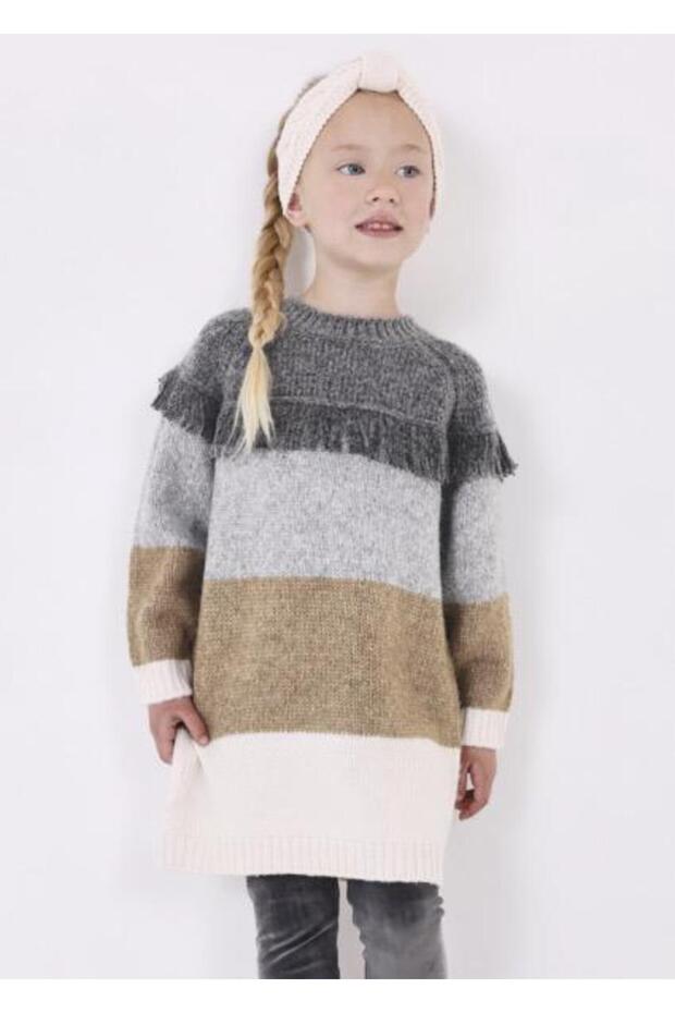 Girl's Gray Dress Knitted