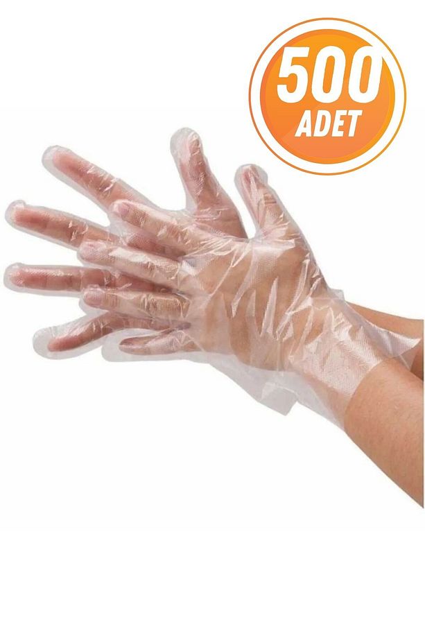 Şeffaf Eldiven 500 Adet Poşet Eldiven Kullan At - 1