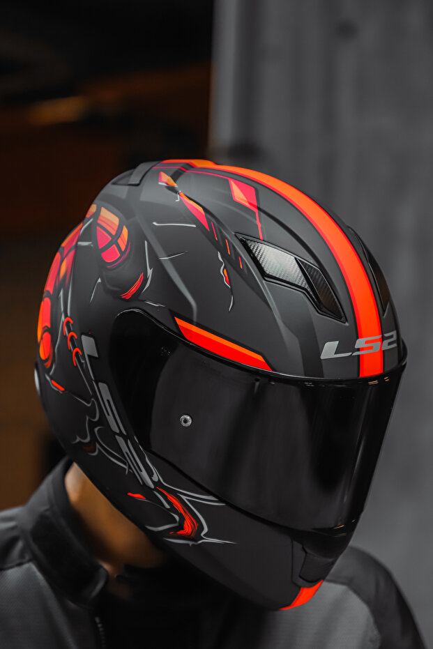 STREAM EVO ZUKO MAT SİYAH-TURUNCU KASK - 2