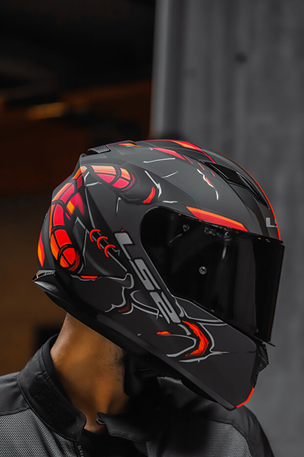 STREAM EVO ZUKO MAT SİYAH-TURUNCU KASK - 3