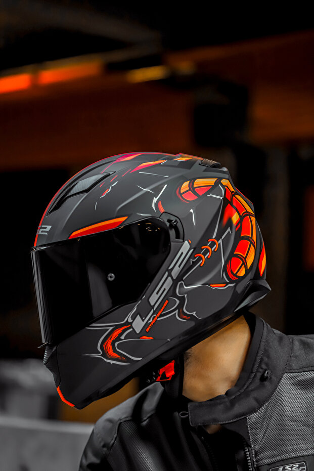 STREAM EVO ZUKO MAT SİYAH-TURUNCU KASK - 8