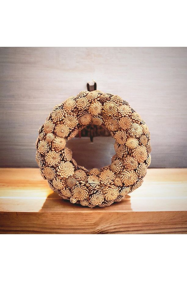 Yılbaşı Yeni Yıl 45 cm Kalın Kozalak Kapı Süsü Noel Parti Handmade Elyapımı - 4