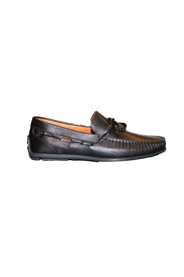 Men's Genuine Leather Laceless Classic Shoes Black