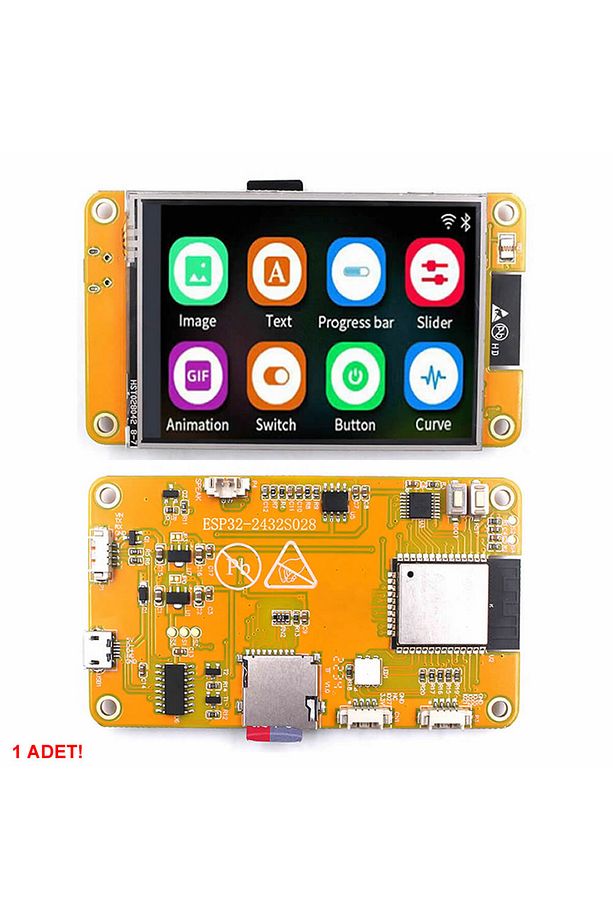 ESP32-2432S028R 2.8 inch Rezistif Dokunmatik Tft Lcd Modül 240x320 Pixel Rgb Led Ldr Usb Uart IO Se - 4