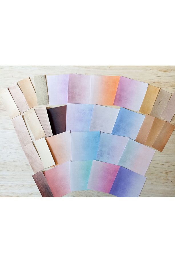 Ombre Series 100'lü Scrapbook Bullet Journal ve Ajandalar İçin Desenli Kağıt Seti - 4