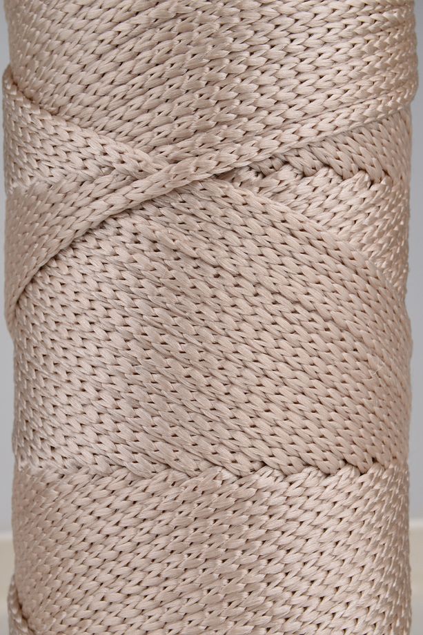 5 Mm - 400 gr Polyester Makrome Ipi Sütlü Kahve 95 M Polyester Makrome Ip Supla Ip Ve Çanta Ipliği - 3