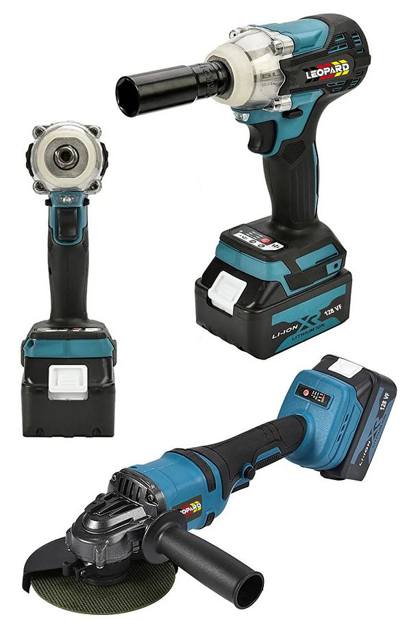 Alman Teknoloji 128 Vf 10 Ah Kömürsüz Motor Şarjlı Somun Sıkma 450 Nm Şarjlı Spral Taşlama Set - 1