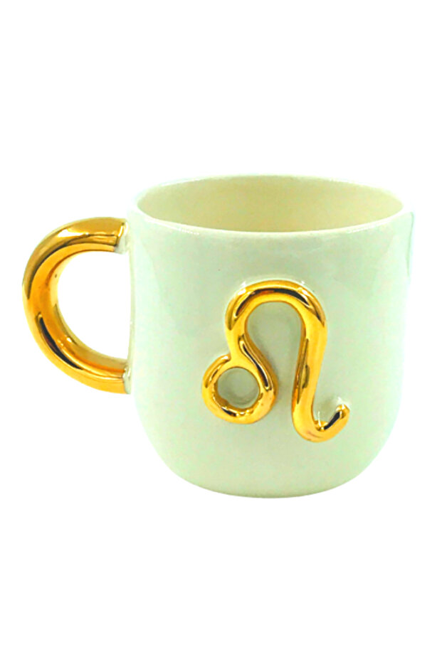 Leo Embossed, 100% Handmade, Gift Double Turkish Coffee Cup