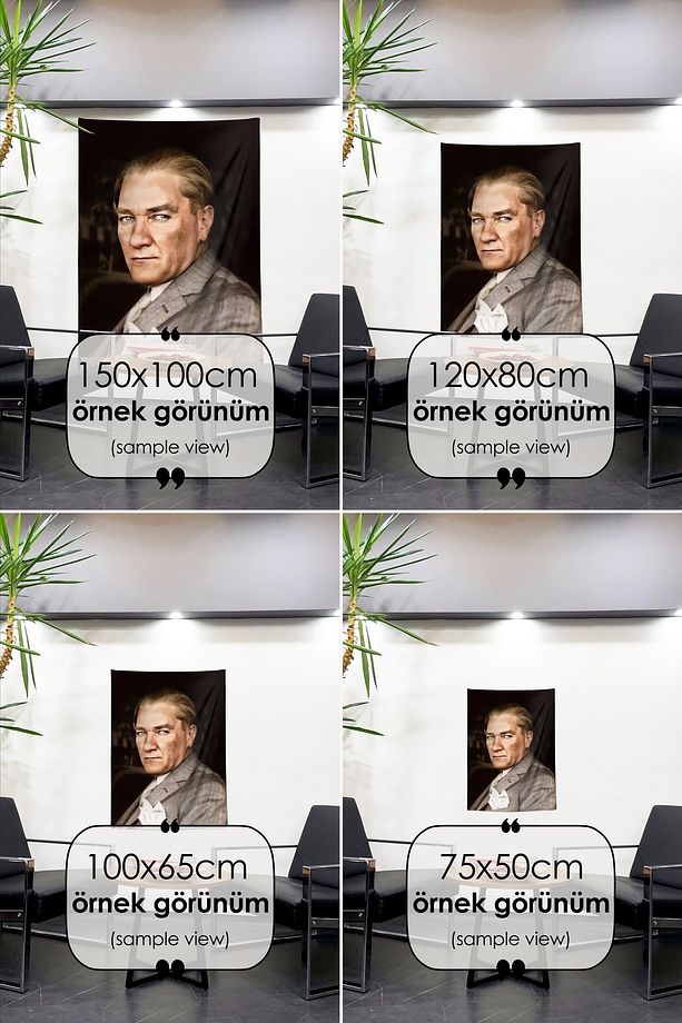 Büyük Liderin İzinde: Atatürk'ün Takım Elbise Portresi Duvar Örtüsü Duvar Halısı Tapestry - 3