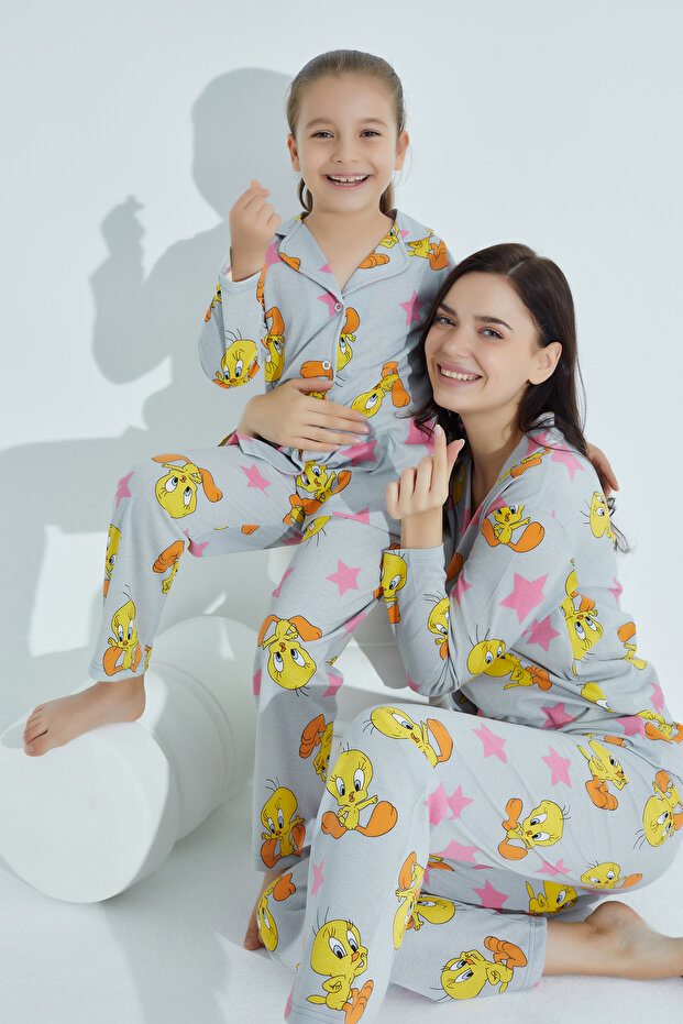Buttoned Pajama Set - 1
