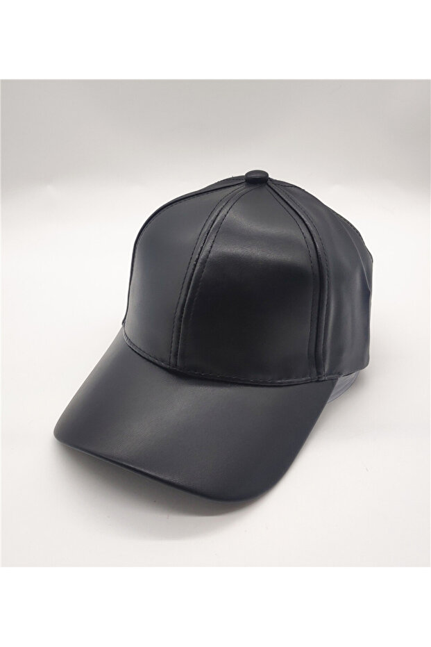 قبعة قبعة جلدية سوداء - 3