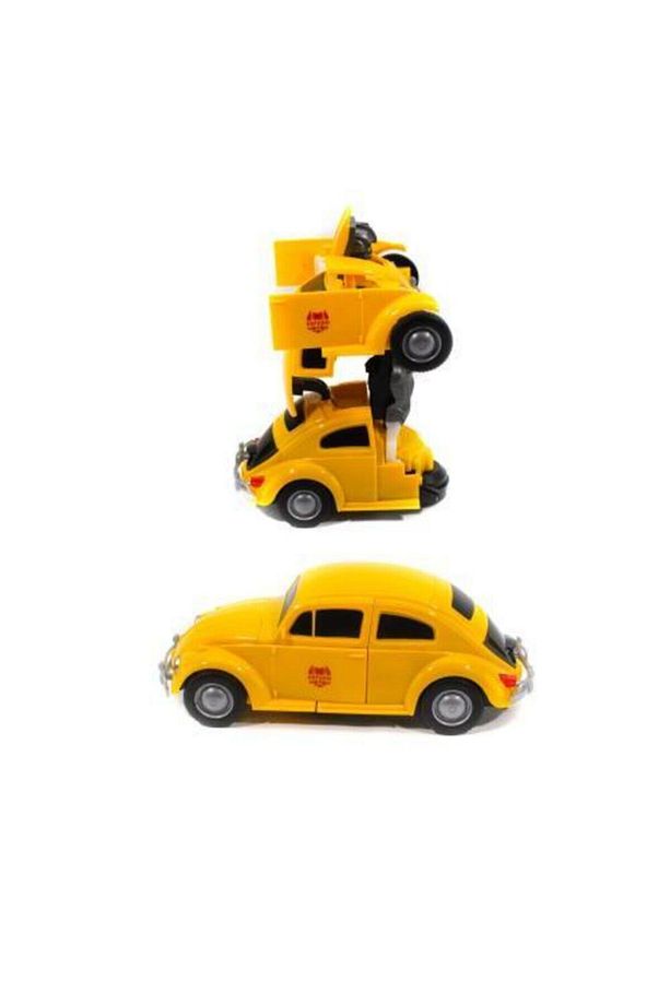 Robota Dönüşen Araba Transformers Vosvos Sarı Işıklı Sesli 22 cm - 2