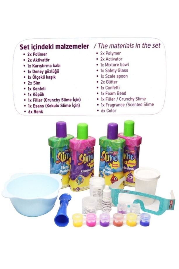 Slime Party Slime Hazırlama Seti 6 Farklı Slime Renkli Ve Esnek - 3