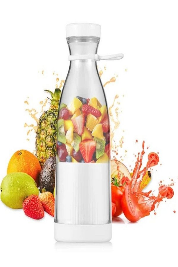 Mini Juice Taşınabilir Blender Plastik Şişe Smoothie Milkshake USB Şarj Edilebilir 420 ml. - 1