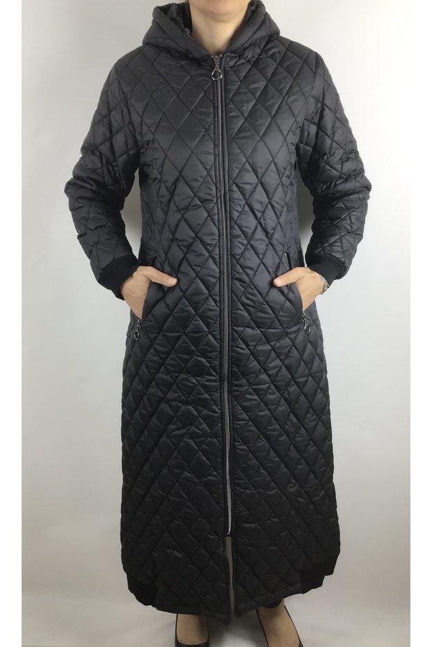 FRONT ZIPPERED HOODED Pocketed COAT WITH POCKETS