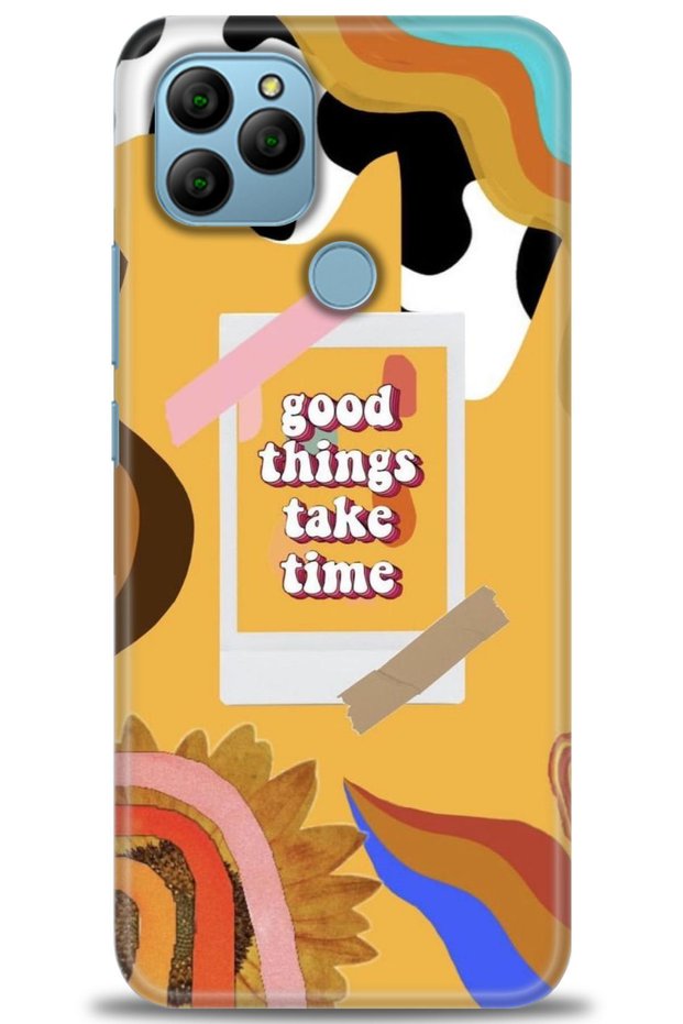 حافظة جنرال موبايل GM 22 مطبوعة بدقة HD - خذ الوقت + واقي شاشة كامل