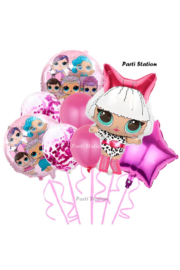 Concept Birthday Balloon Set with Star Balloon Diva LOL Baby Theme Birthday Balloon Set