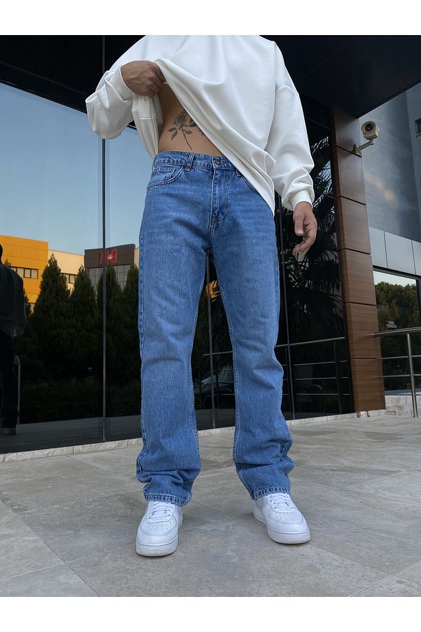 Basic Kot Mavisi Baggy Jean - 1
