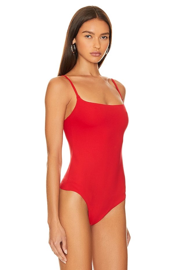 Women's Red Strappy Bodysuit
