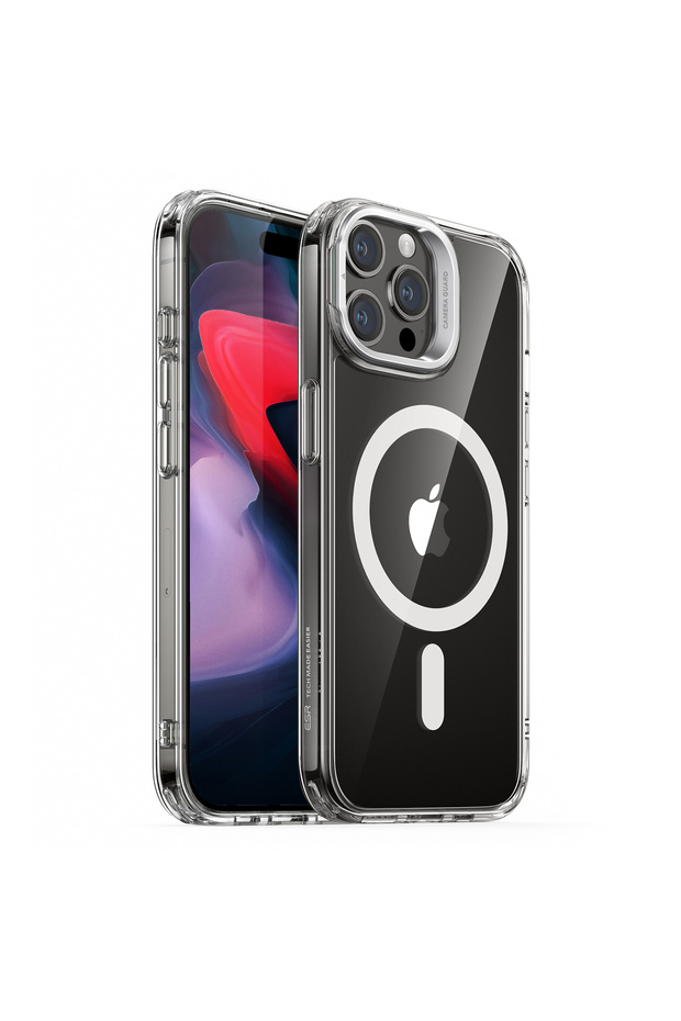 iPhone 15 Promax Transparent Silicone Case with Magsafe Stand