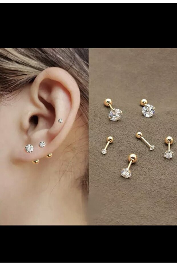 316l surgical zircon solitaire tragus helix conch cartilage lobe compatible piercing