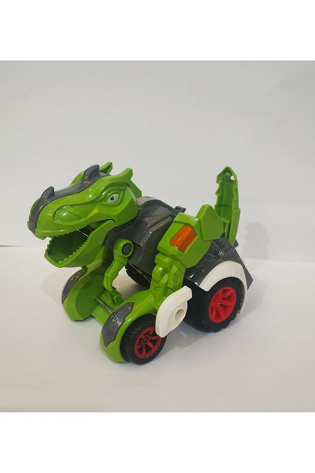 Trex Dinazor Figür Araba Sürtmeli Teker Transformers Robot Dinozor - 1
