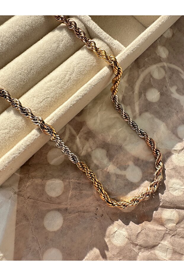 Double Color Steel Twist Chain Necklace