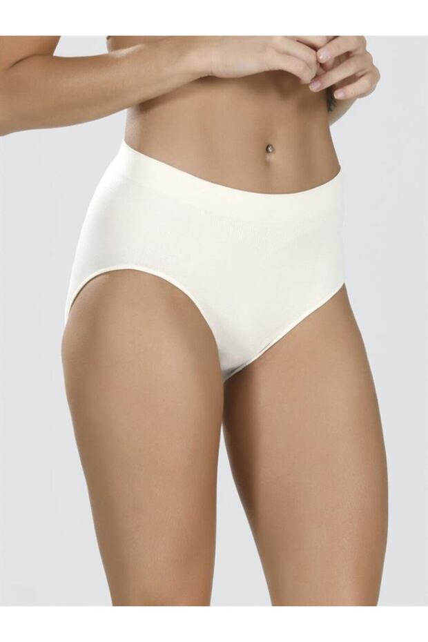 Women's White Seamless Flexible Slip Panties