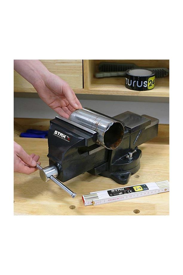 Pro Staxx 150mm Dövme Çelik Tezgah Mengene 360" Dönerli Taban - 2
