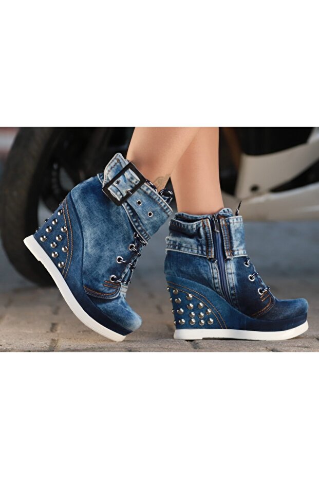 Kadın Mavi Kot Bot - 2