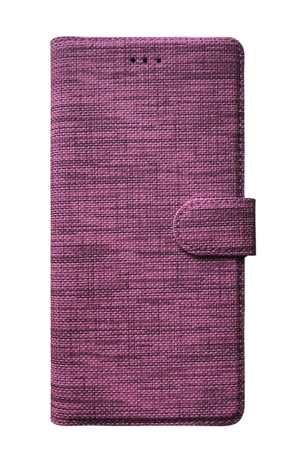 Oppo A5s Kılıf Fabric Book Wallet Mor - 2