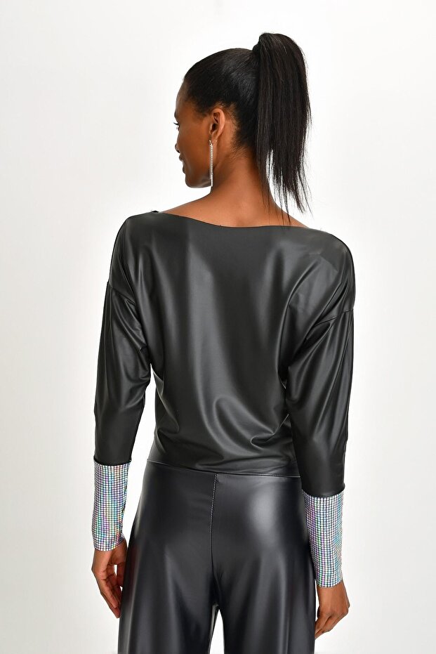 Kadın Deri Bluz - 4
