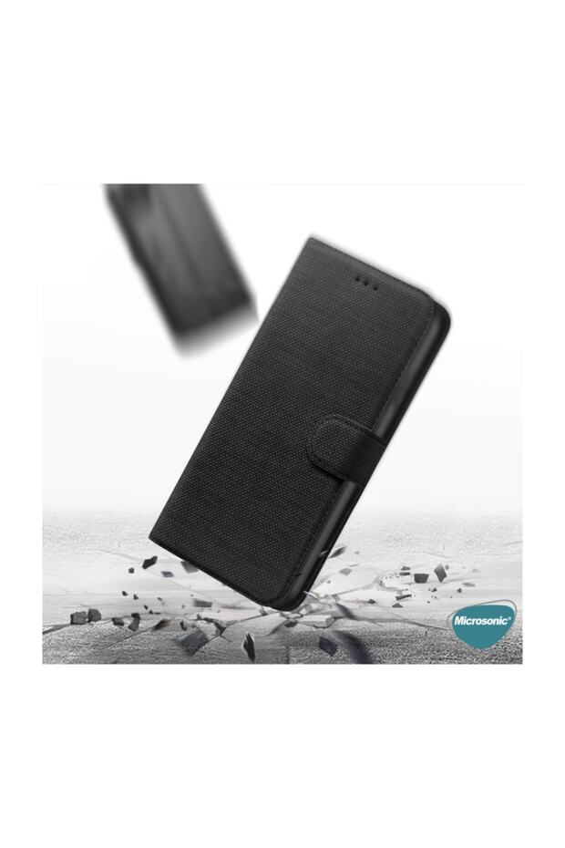 Oppo A5s Kılıf Fabric Book Wallet Mor - 5